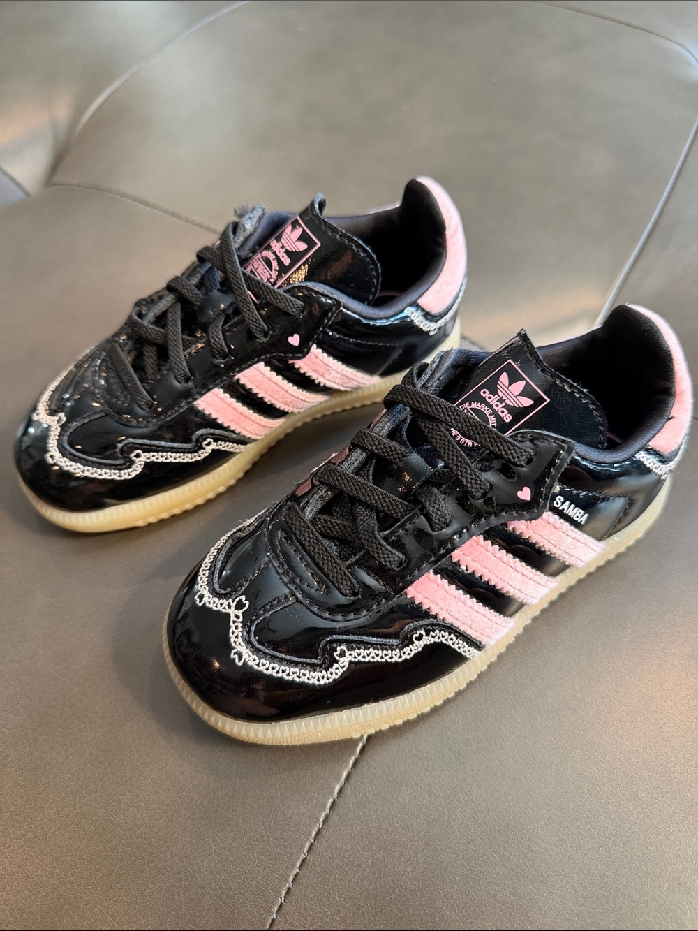 adidas Originals Samba Sneakers in Black and Pink (Toddler)